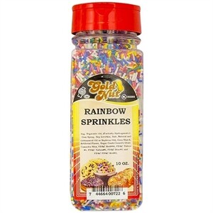 Gold Nut Rainbow Sprinkles, 11 Oz